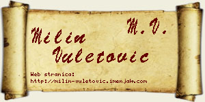 Milin Vuletović vizit kartica